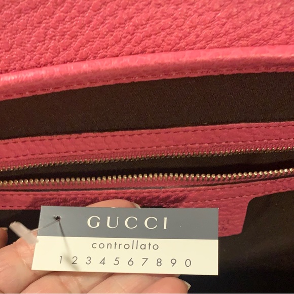 NEW. GUCCI Bamboo hot pink leather. - Picture 4 of 11